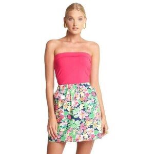 🧺Lilly Pulitzer | Esmeralda Multi Mini Getaway Garden Strapless Dress | XS